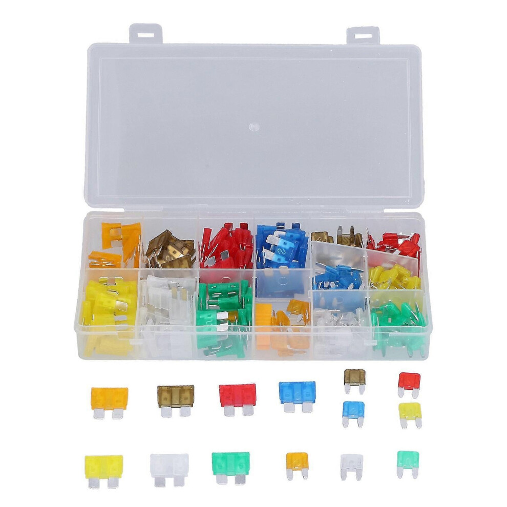 (As Show, One Size) 220Pcs Automotive Fuses Medium Small Pes Blade Fuse Replacement Assortment Kit With Clip 32V 6909775614105