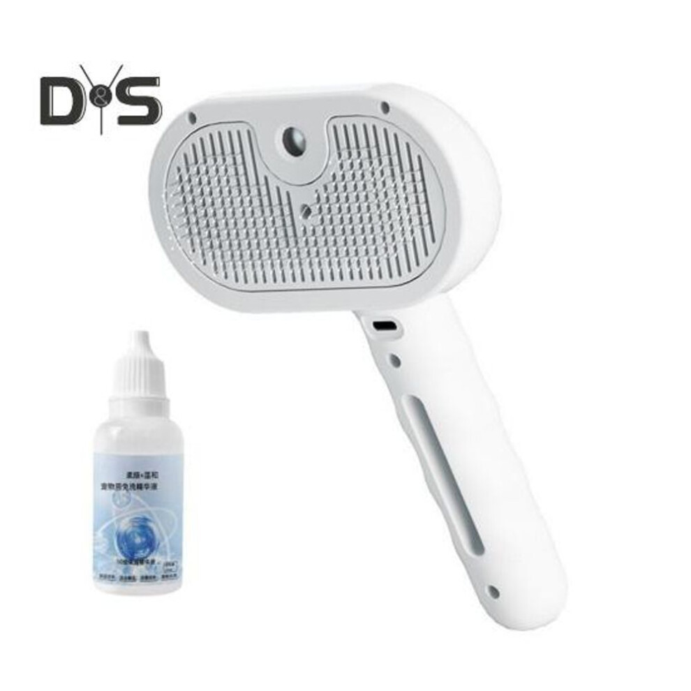(Charging, white) Pet Steam Brush Self-cleaning Pet Grooming Comb With Water Spray Rechargeable Steamy Pet Shedding Massage Brush For Cats Dogs Hair Removal
