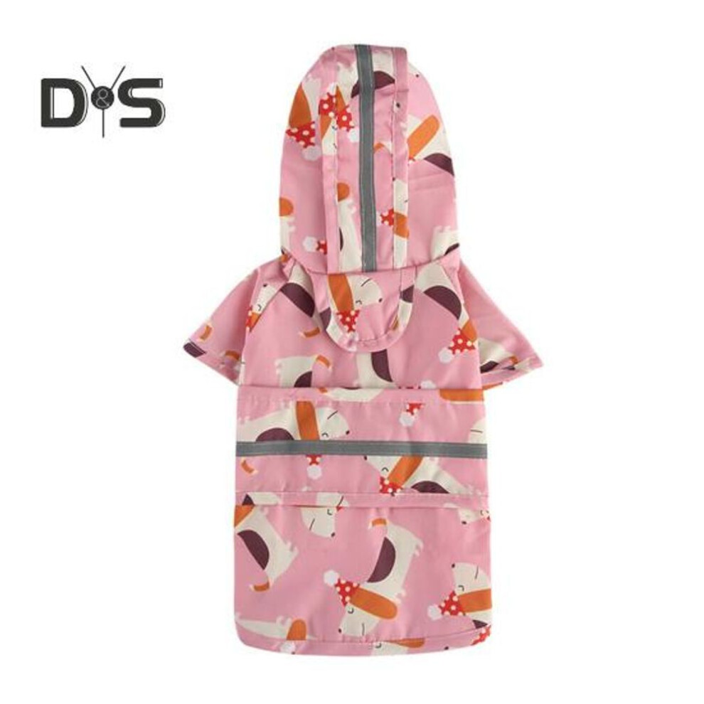 (2XL Dog, as the picture) Dog Raincoat Adjustable Hooded Pet Rain Jacket with Reflective Stripes Waterproof Slicker Poncho for Small Medium Dogs