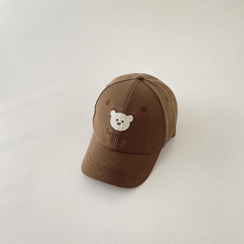 (coffee) Summer Baby Baseball Cap Cartoon Bear Embroidery Toddler Kids Hat For Girls Boys Soft Cotton Adjustable Sun Hat