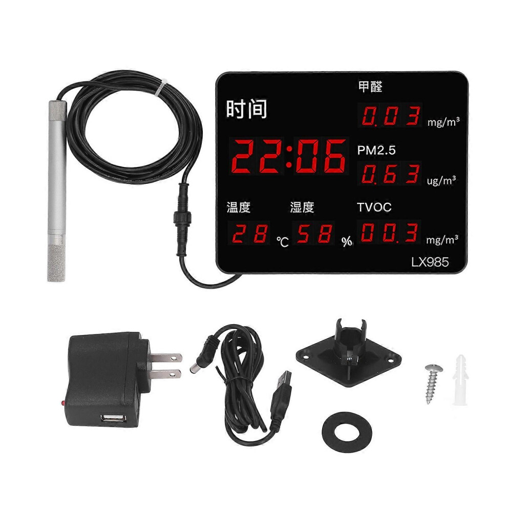 (As show, One size) Air Quality Monitor Plastic Formaldehyde Detector Temperature Humidity Sensor