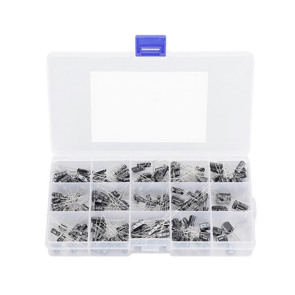 (As Show, One Size) 215Pcs Electrolytic Capacitor 0.1Ufâ330Uf Aluminium 15 Value Assortment Kit For Radio Tv 6909775542996