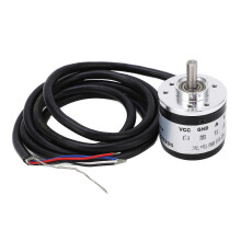 (As show, One size) Photoelectric Rotary Encoder Gear Box Motor Incremental Encoder 6mm D Type Output Shaft 5‑24V HAJ400
