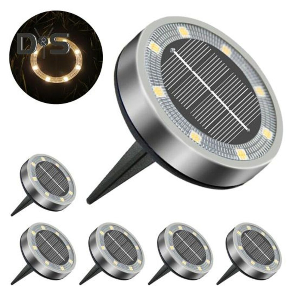 (warm white, 6pcs) 2/6pcs Outdoor Solar Floor Lights Super Bright Automatic On/off Easy To Install Weatherproof Solar Lights Garden Lawn Lamps