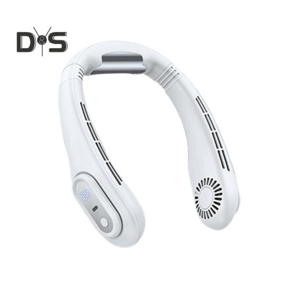 (white) Neck Fan Hands-free Bladeless Fan With 3 Adjustable Speeds Ultra-quiet Rechargeable Silent Air Conditioner Fan
