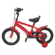 (14", Red) 14'' Children Bicycle,Kid Bike W/ 2 Training Wheels