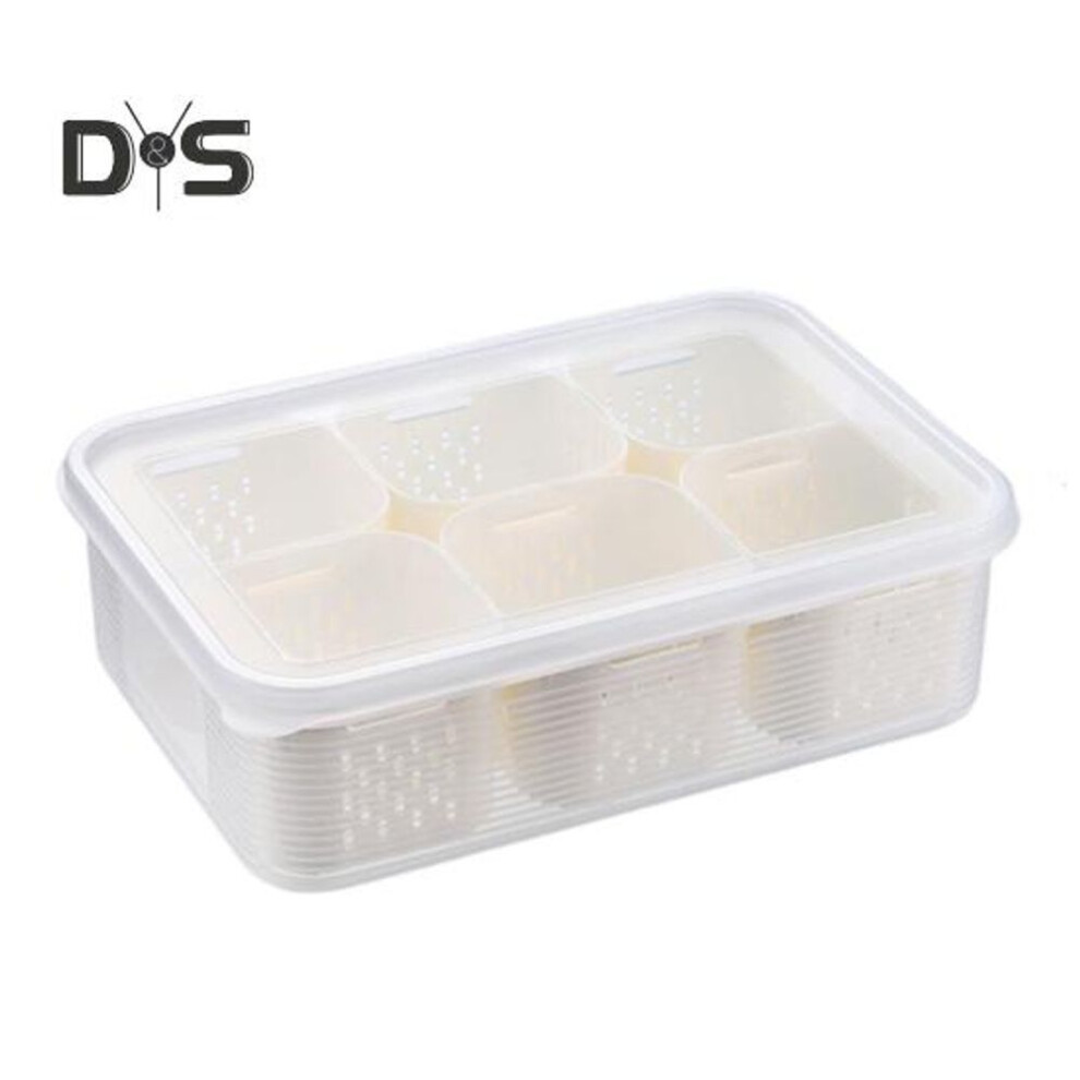 (as the picture, 6Grid) Food Storage Box Divided Snack Serving Tray With Lid Bpa Free 6 Compartments Snack Box Portable Storage Organizer