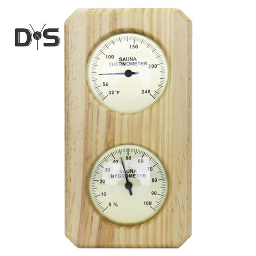(as the picture, Vertical payment) 2-In-1 Sauna Thermometer Hygrometer Indoor Sauna Room Wooden Sauna Fahrenheit Temperature Humidity Monitor Gauge Sauna Accessories