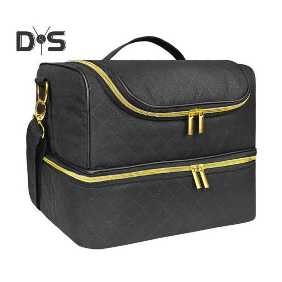 Nail Polish Storage Bag With Handle Multiple Compartments Large Capacity Zipper Closure Double Layer Nail Supplies Organizer Bag