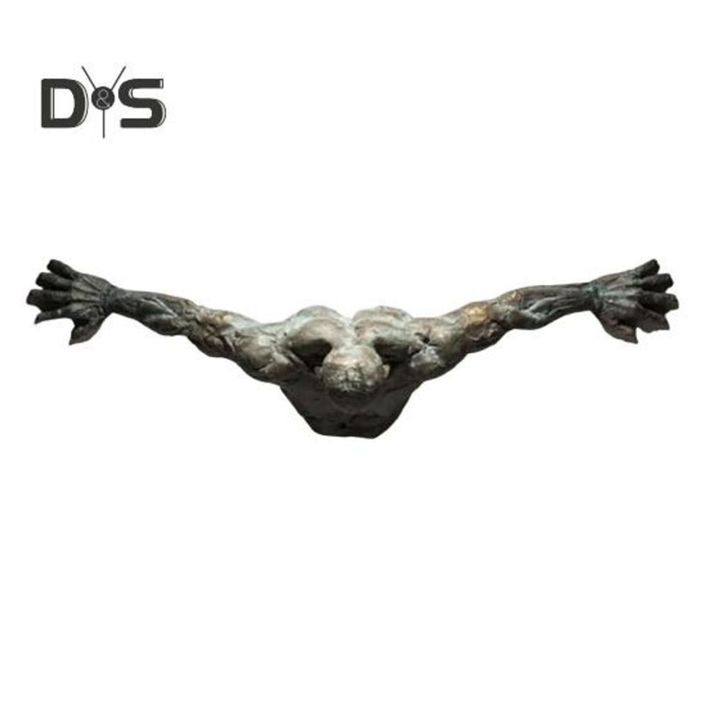 (as the picture, F) Male Abstract Sculpture Resin Art Wall Decor Human Body Statue Wall Mount Artistic Figure Sculpture For Home Living Room Gallery