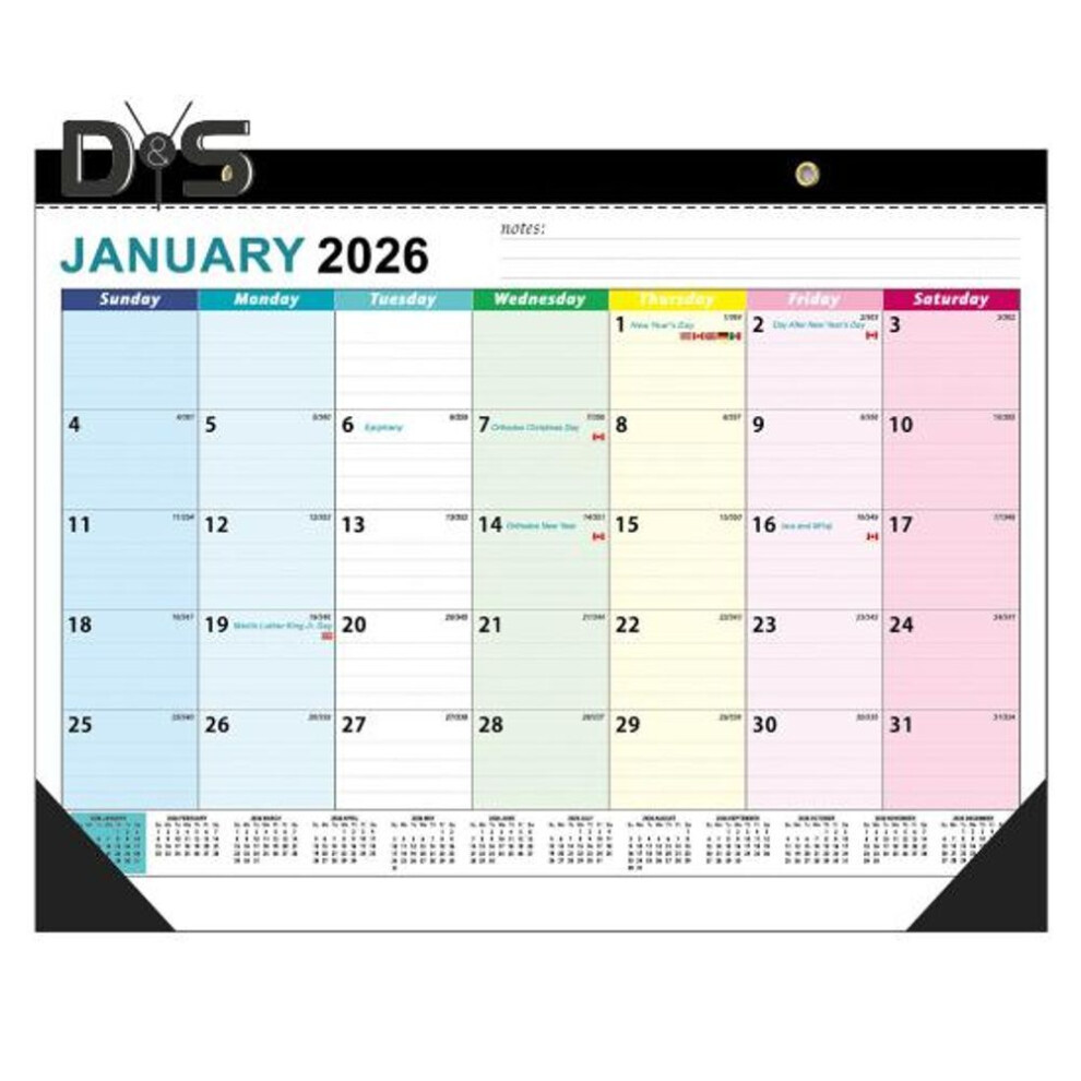 (multicolor) 2025-2026 Desk Calendar Large Desktop Calendar Runs Jul. 2025 - Dec. 2026 18 Monthly Desk/wall Planner With Corner Protector For School Home Office