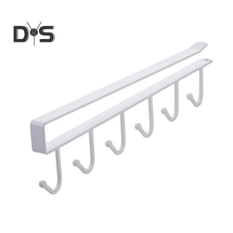 (white, Unilateral) Coffee Cup Holder Hanger Hook Rust-resistant Strong Load-bearing Easy To Install Under-cabinet Mug Holder Rack