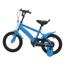(14", Blue) 14'' Children Bicycle,Kid Bike W/ 2 Training Wheels