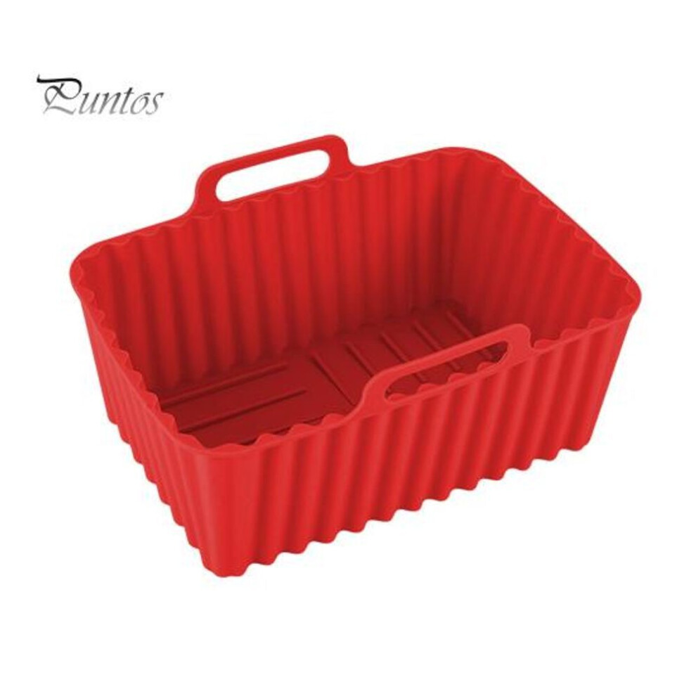 (red, Large) Silicone Air Fryer Pot Tray Liners BPA-Free Air Fryer Basket Replacement Air Fryer Liners for Clean Cooking Replacement for Parchment Liner Paper