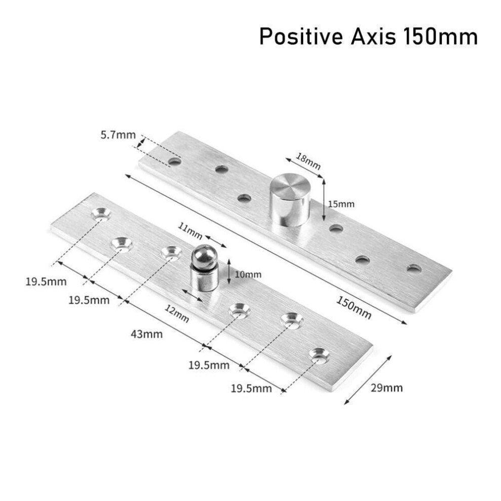 (Positive Axis 150mm) 360 Degree Rotation Door Pivot Hinge Positive Axis Eccentric Shaft  Door Cabinet Cupboard