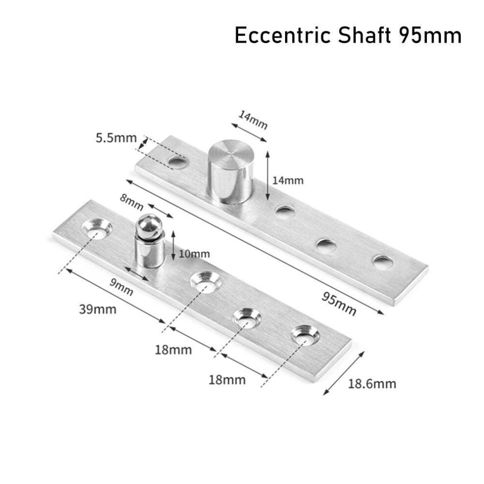 (Eccentric Shaft 95mm) 360 Degree Rotation Door Pivot Hinge Positive Axis Eccentric Shaft  Door Cabinet Cupboard
