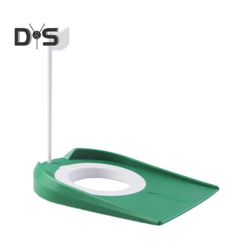(green) Golf Putting Cup with Flag Plastic Golf Hole Training Aid Indoor Practice Putting Green Accessory for Indoor Outdoor Home Office Yard Lawn Golf