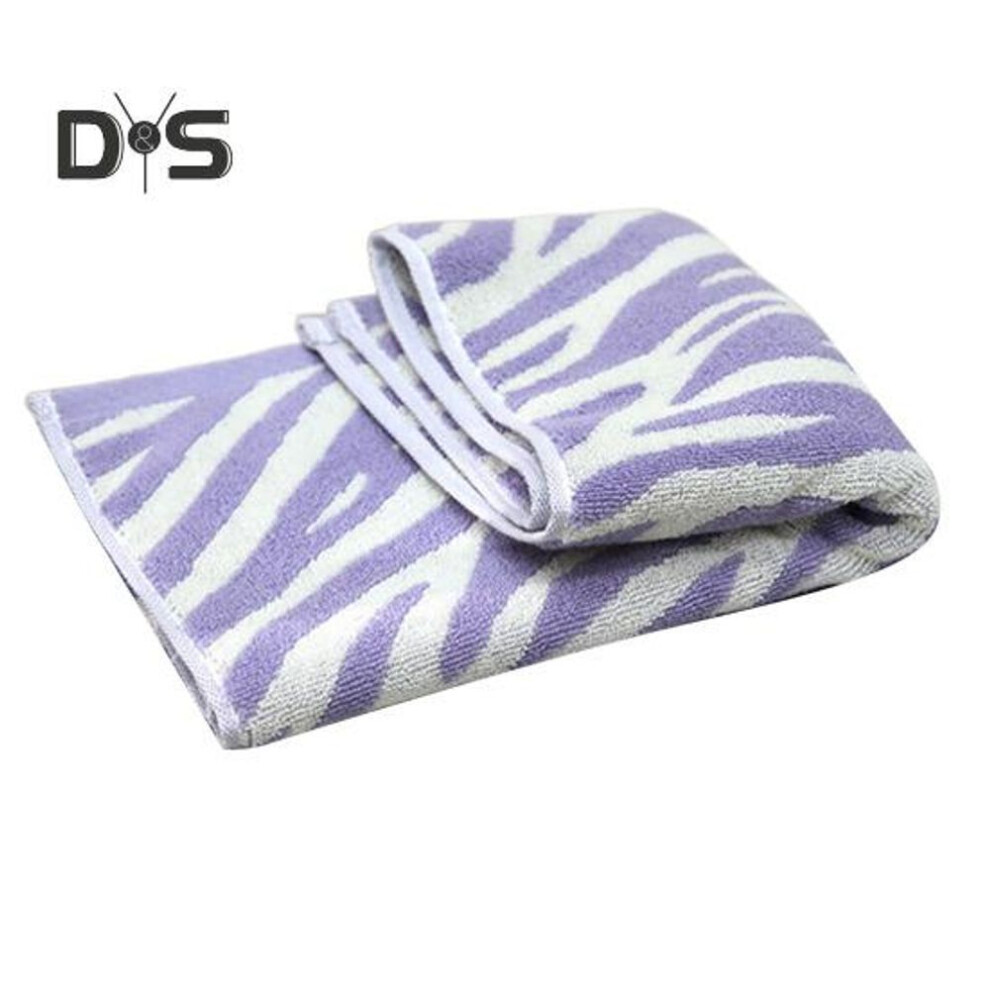 (purple) Pure Cotton Hand Towel Tiger Stripe Print Lightweight Water Absorbent Decorative Towel Gym Quick-dry Washcloth