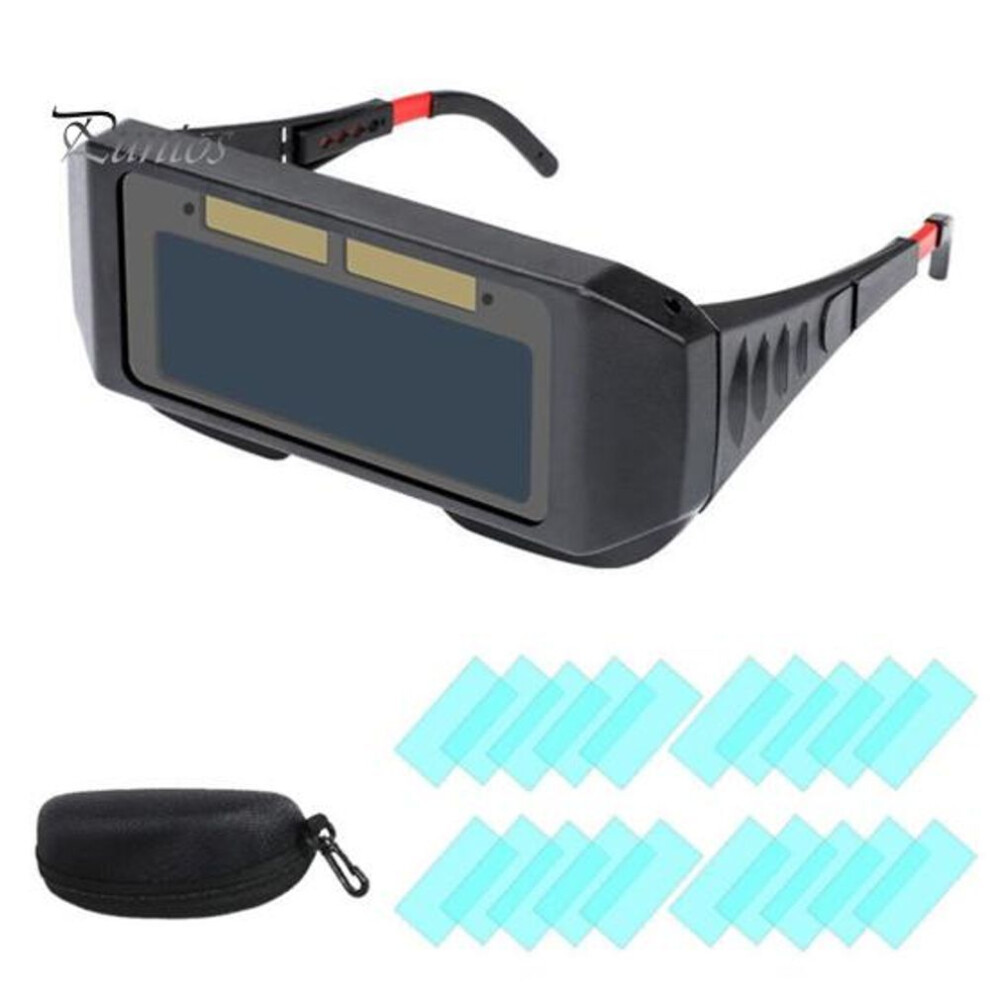 (black) Welder Glasses Safety Protective Solar Powered Auto Darkening Welding Goggles UV-Resistant Lightweight Comfortable Fit Welder Glasses
