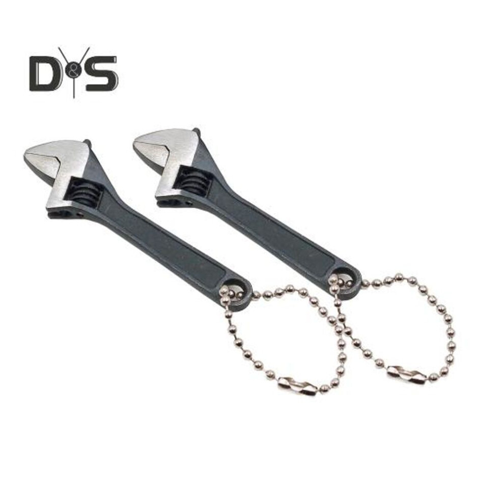 (black, 2pcs) 1/2Pcs Mini Adjustable Wrench Compact Design Portable Easy to Carry Widely Used Tiny Spanner Nut Wrench Tools