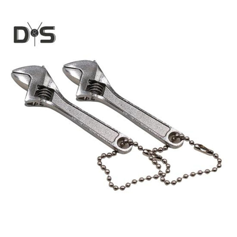 (silver, 2pcs) 1/2Pcs Mini Adjustable Wrench Compact Design Portable Easy to Carry Widely Used Tiny Spanner Nut Wrench Tools