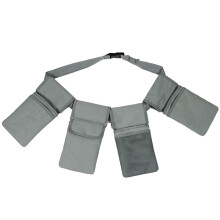 (Grey) Canvas Utility Belt Apron with 4 Pockets Waist Tool Bag Garden Tool Organizer for Women & Men for Electrician Tool Plumbing Tool