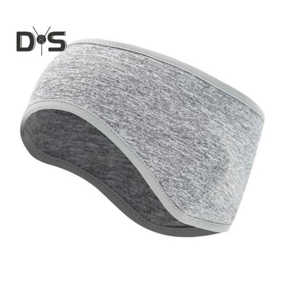 (light grey) Ponytail Headband Winter Ear Warmer Head Wrap Elastic Yoga Hair Band Outdoor Sports Sweatband for Cycling Snowboarding Hiking Running