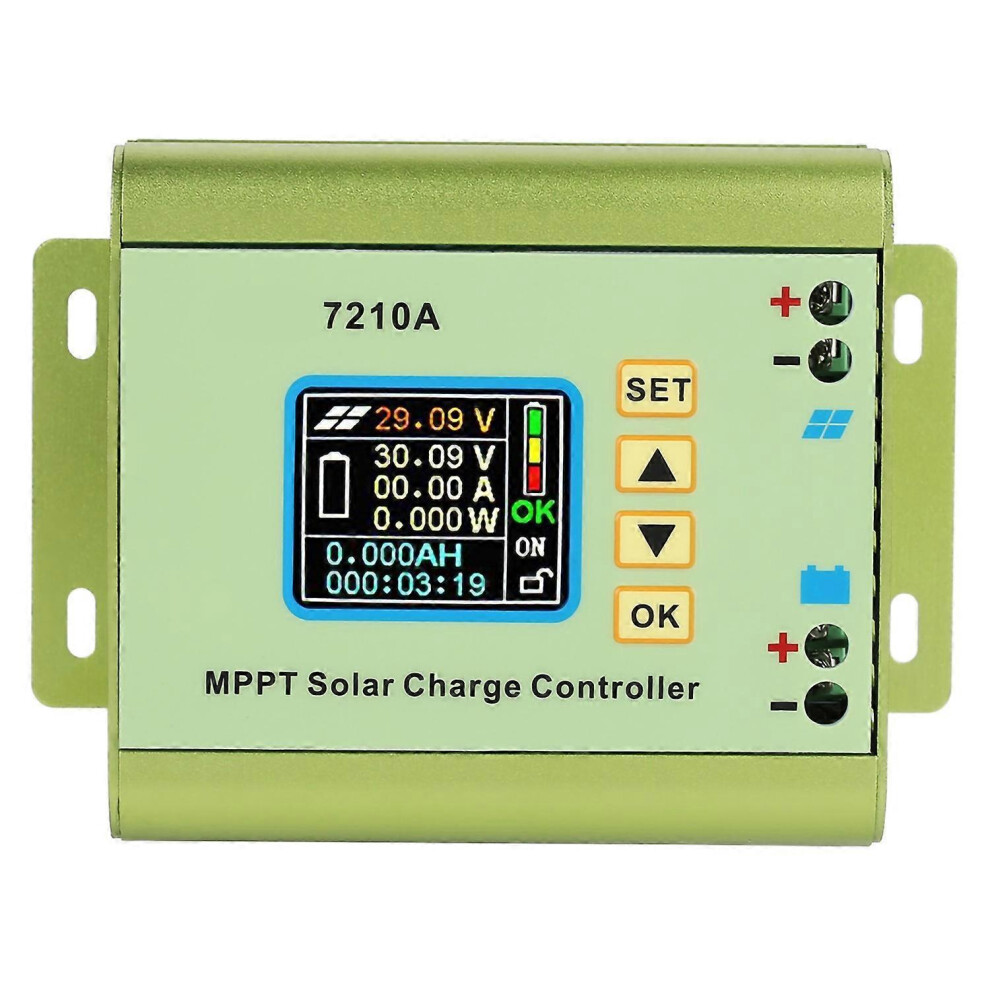 (As Show, One Size) Aluminum Alloy Lcd Display Mppt Solar Panel Charge Controller For Lithium Battery 6909775604816