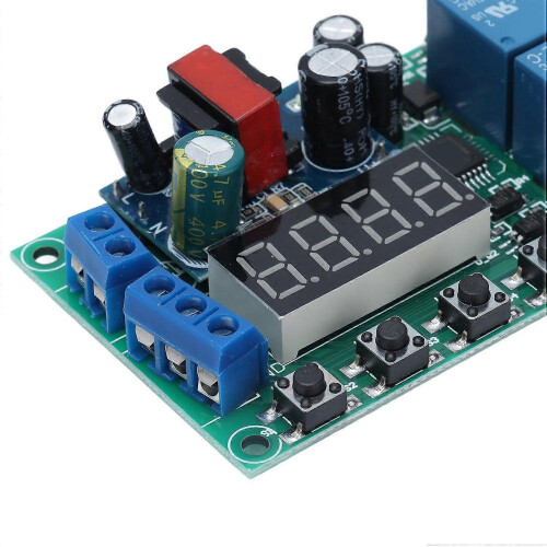 (As show, One size) 2 Channel Time Delay Relay Module Digital Pulse Trigger Cycle Timer Control Board 220VAC YF‑7 1
