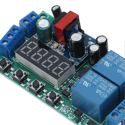 (As show, One size) 2 Channel Time Delay Relay Module Digital Pulse Trigger Cycle Timer Control Board 220VAC YF‑7 2