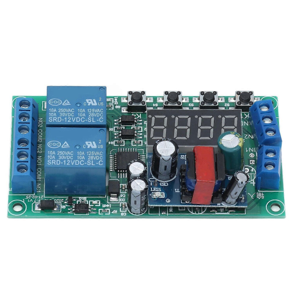 (As Show, One Size) 2 Channel Time Delay Relay Module Digital Pulse Trigger Cycle Timer Control Board 220Vac Yfâ7 6909775626573