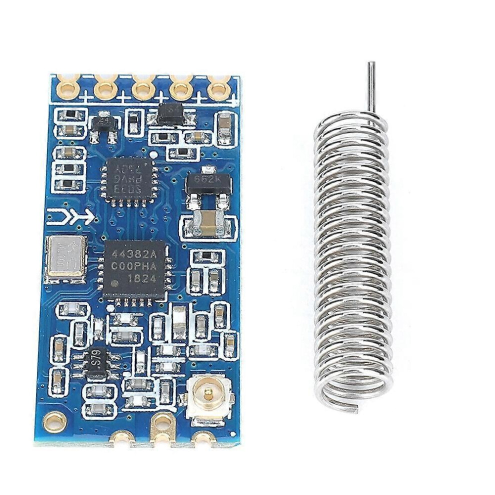 (As Show, One Size) Hc-12 Si4463 Wireless Serial Port Module 1000M With Spring Shaped Antenna 433.4Â473.0Mhz 6909775656808