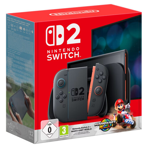 Nintendo Switch 2 Grey Bundle: Mario Kart World Pack (UK Plug)