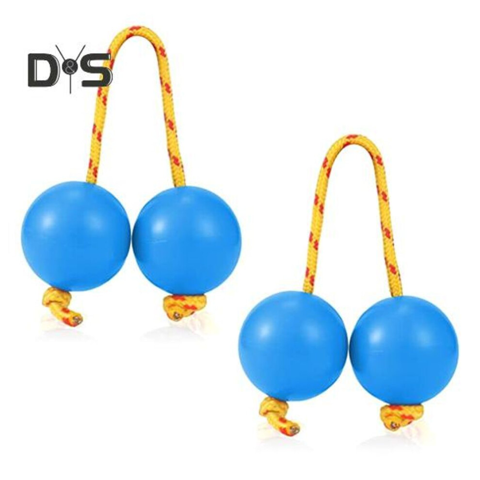 (blue) 2 Pair Asalato Rhythmic Ball Hand Percussion Instruments Rattle Asalato Shaker for Adults And Teenagers