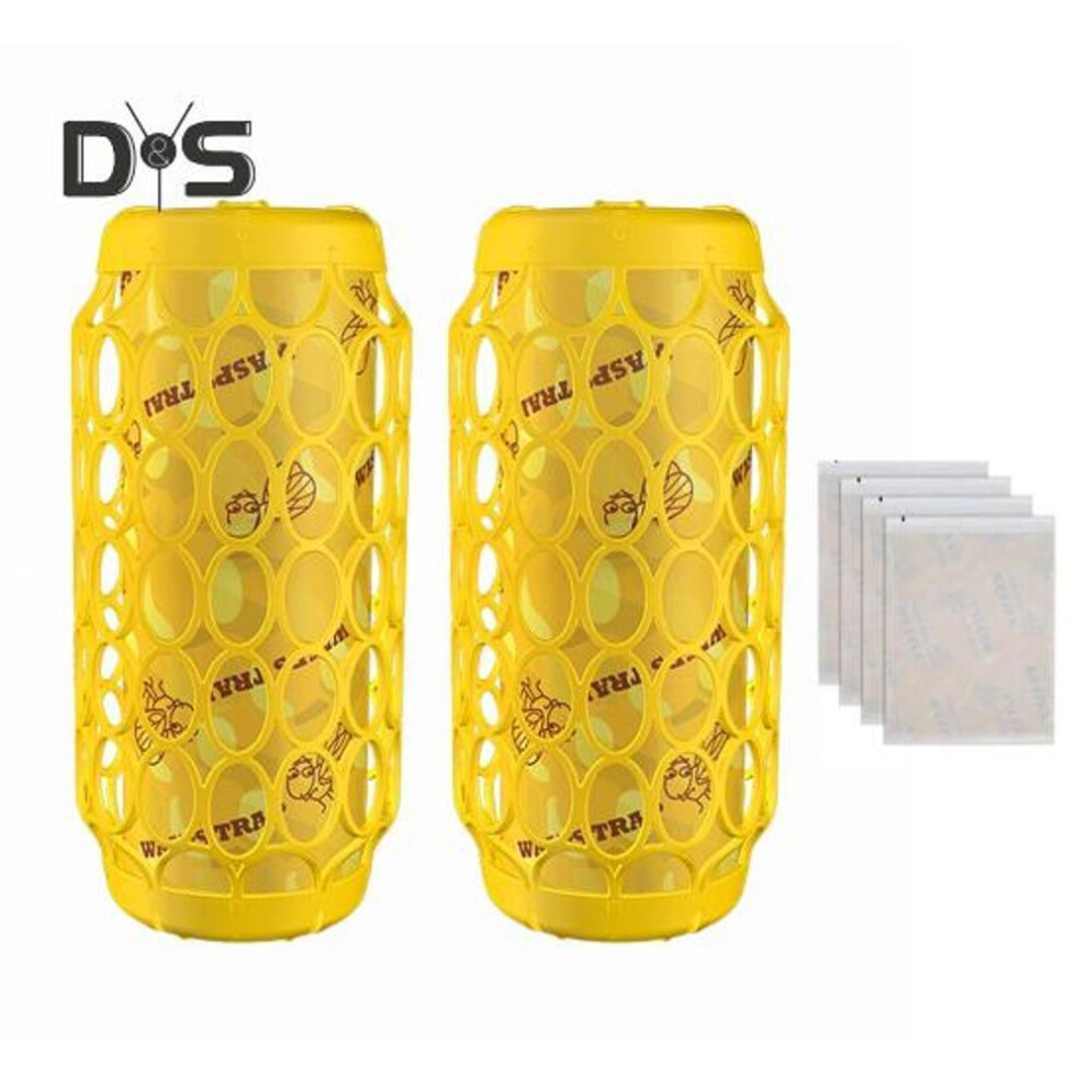 Wasp Traps Eco-Friendly Bright Color Strong Stickiness Easy to Install Indoor/Outdoor Hanging Paper Wasps Bee Traps Catcher