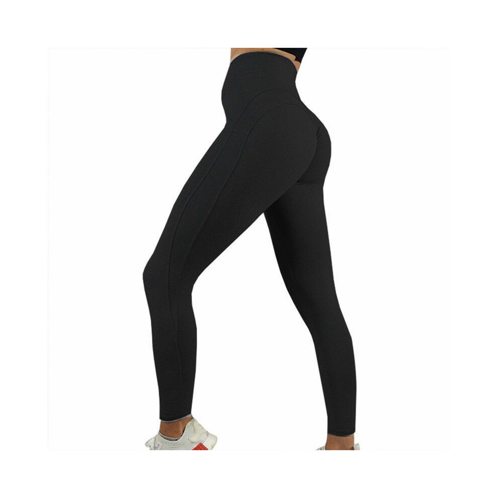 (Black,S)Legging de yoga push-up pour femmes entraînement taille haute gym pantalon de sport pantalon de course