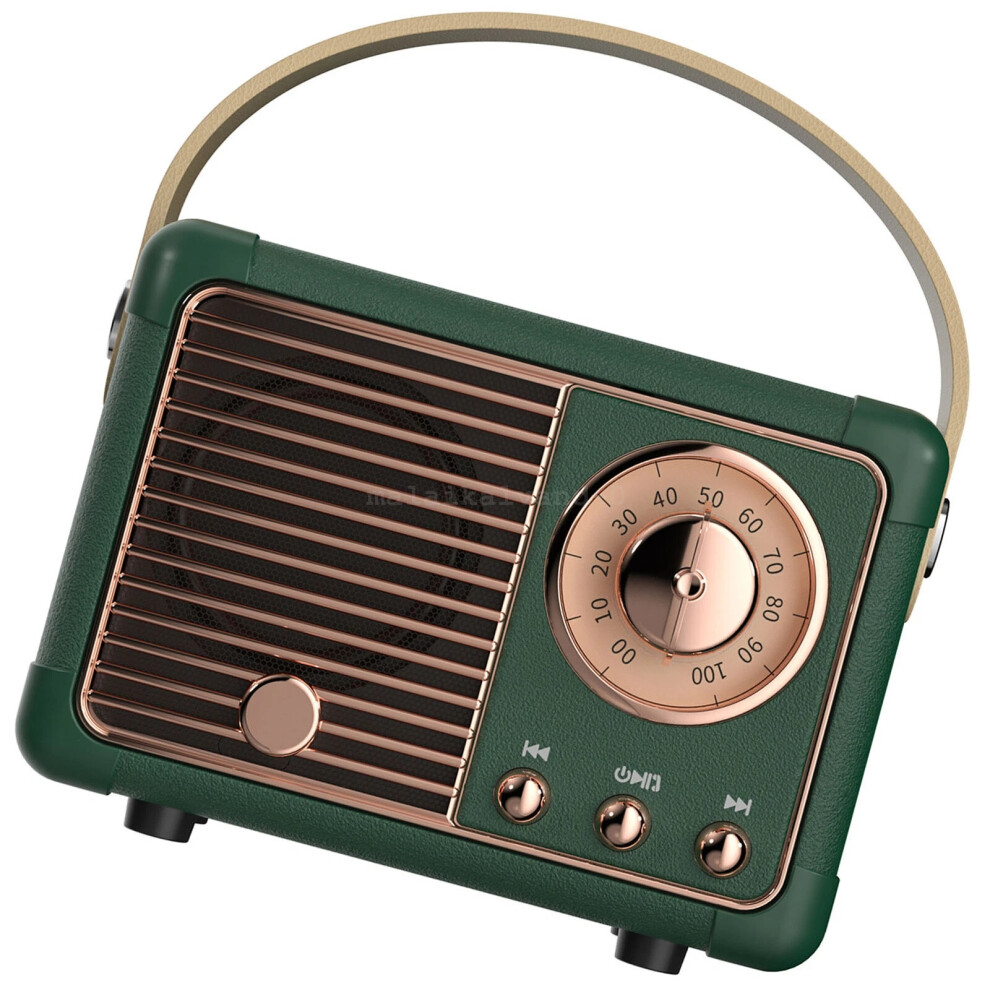(Emerald) Bluetooth 5.0 Vintage Speaker Â Portable Radio Style, Easy Connectivity 6963793340705