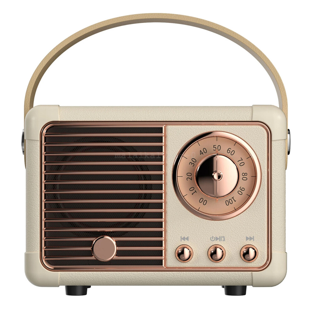 (Milky Yellow) Bluetooth 5.0 Vintage Speaker Â Portable Radio Style, Easy Connectivity White/Yellow 6963793340712