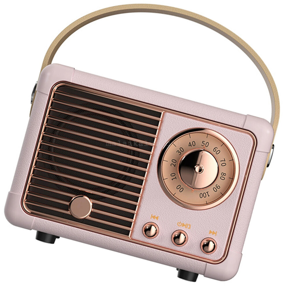 (Princess ) Bluetooth 5.0 Vintage Speaker Â Portable Radio Style, Easy Connectivity Pink 6963793340729