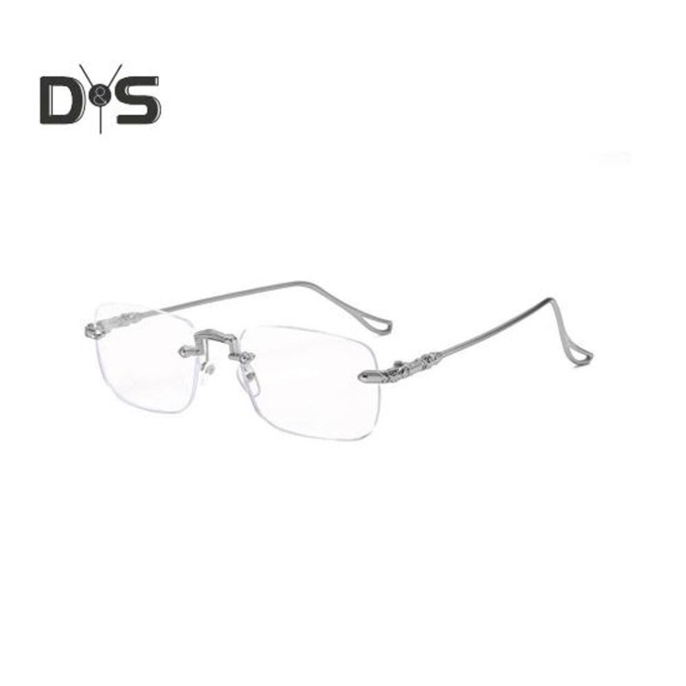(silver) Blue Light Blocking Glasses Unisex Large Frame No Brim Clear View Strong Hinge Transparent Eye Protection Clear Bluelight Glasses Spectacles Eyewear