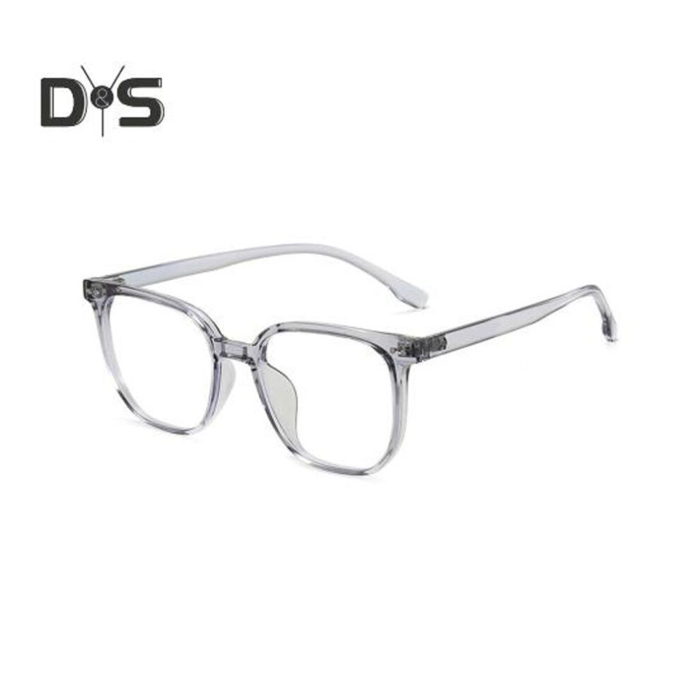 (grey) Blue Light Blocking Glasses Unisex Large Frame Clear View Strong Hinge Transparent with Brim Eye Protection Clear Bluelight Glasses Spectacles Eyewear