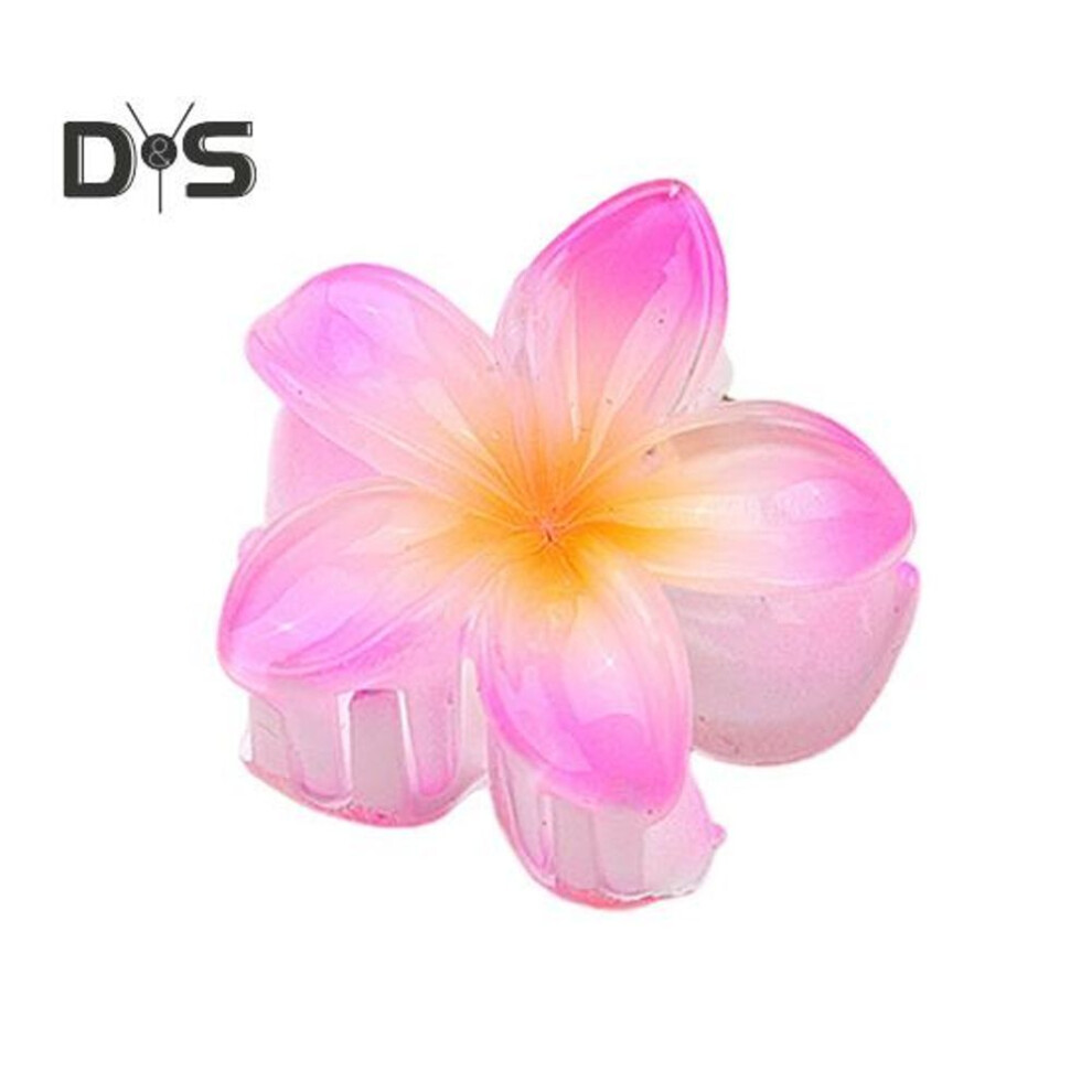 (pink) Women Summer Hair Claw Candy Color Flower Shape Hair Clip Small Shark Clip Back Head Shower Hair Claw Hair Accessories