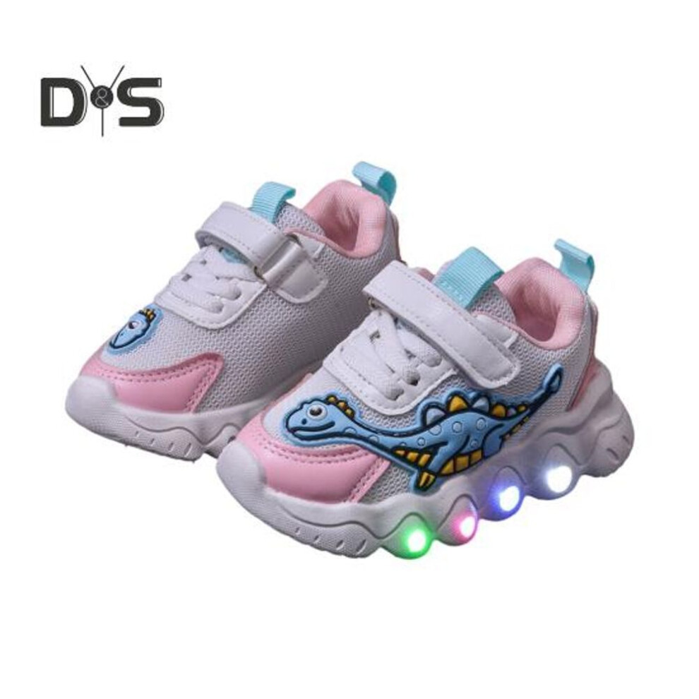 (pink, 22) Kids Dinosaur Sports Shoes Breathable Mesh Sneakers For Boys Girls Toddlers Lightweight Anti-slip Insole First Walking Shoes Outdoor Indoor School