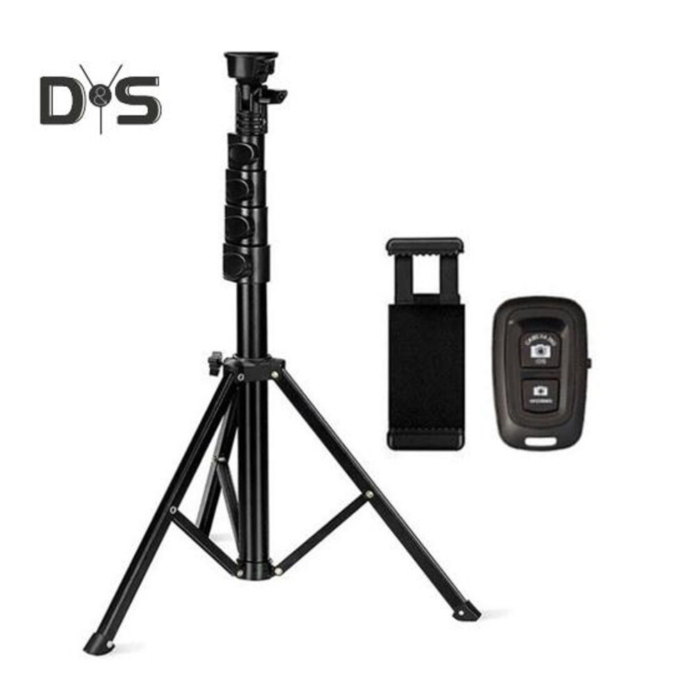 (as the picture, B) Cell Phone Tripod Foldable 1.6M with Remote Control 360 Degree Rotation Bracket Different Angle Filming Adjustable Height Camera Video Recording