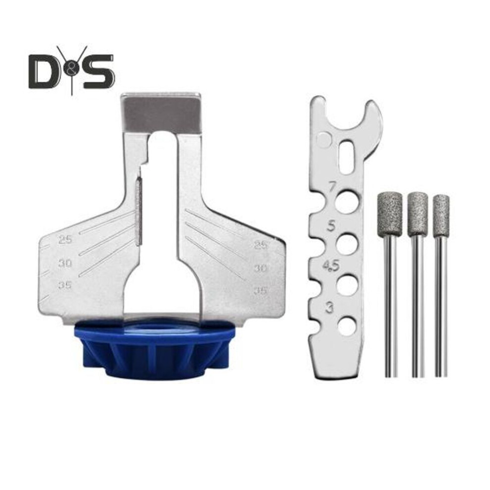 (blue) Chainsaw Sharpener Accessories Adjustable Easy to Use Chainsaw Sharpening Attachment Kit Home Gardening Tools