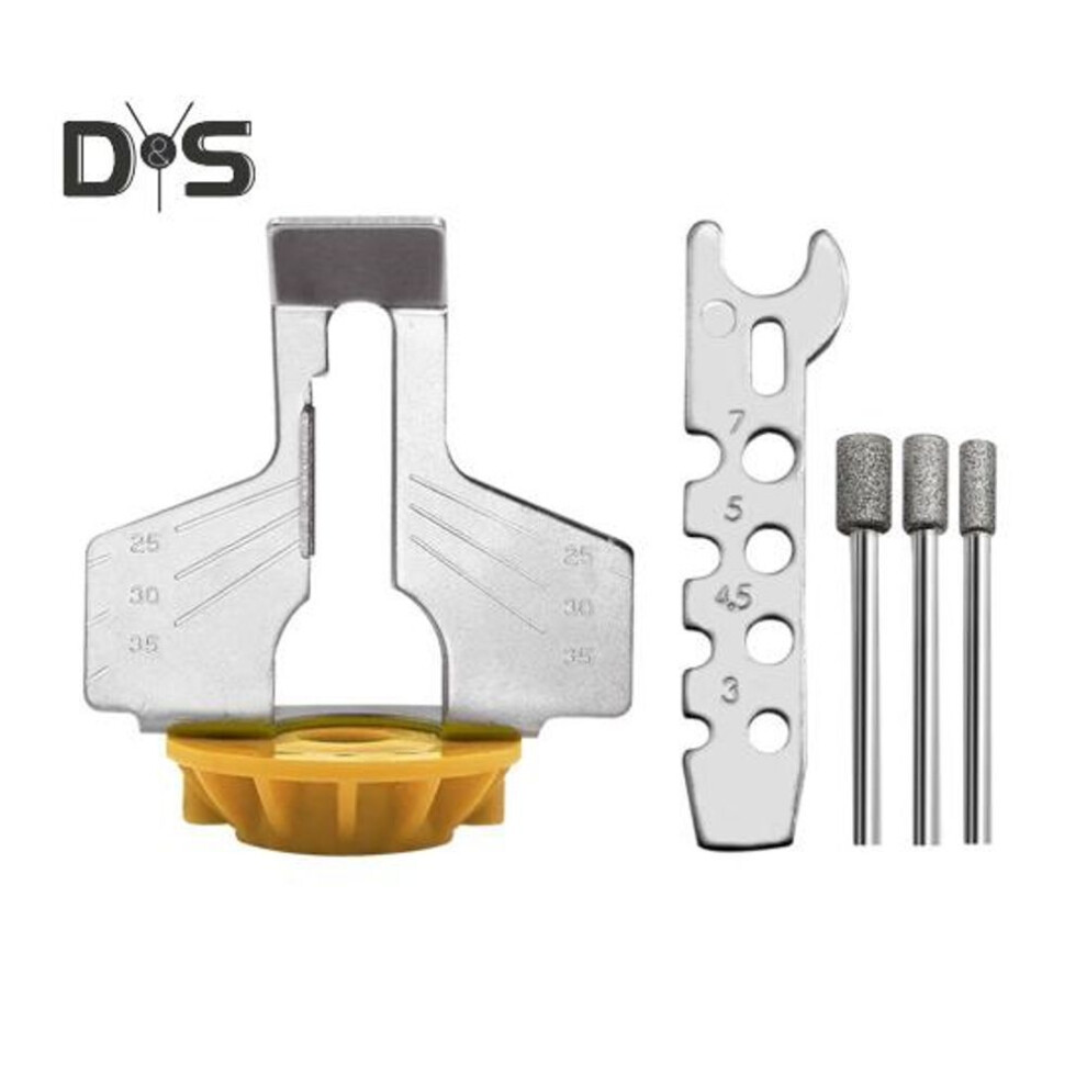 (yellow) Chainsaw Sharpener Accessories Adjustable Easy To Use Chainsaw Sharpening Attachment Kit Home Gardening Tools