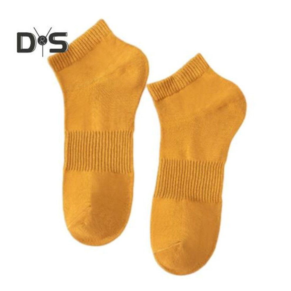 (yellow) No Show Socks for Men Low Cut Casual Short Ankle Socks Breathable Sweat-Absorbent Cotton Boat Socks for Spring Summer