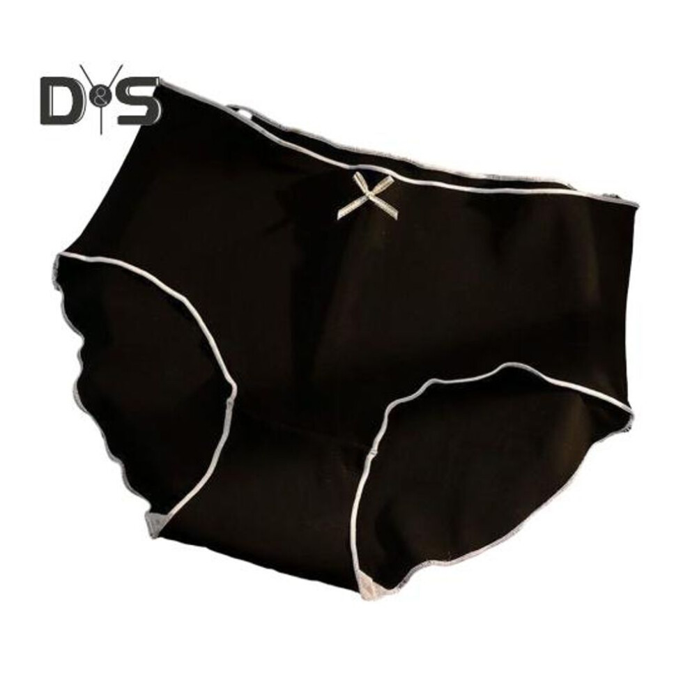 (black, M) Women's Low Waist Ice Silk Underwear Seamless No Show Triangle Briefs Soft Breathable Stretchy Panties Full Coverage Underpants with Bow