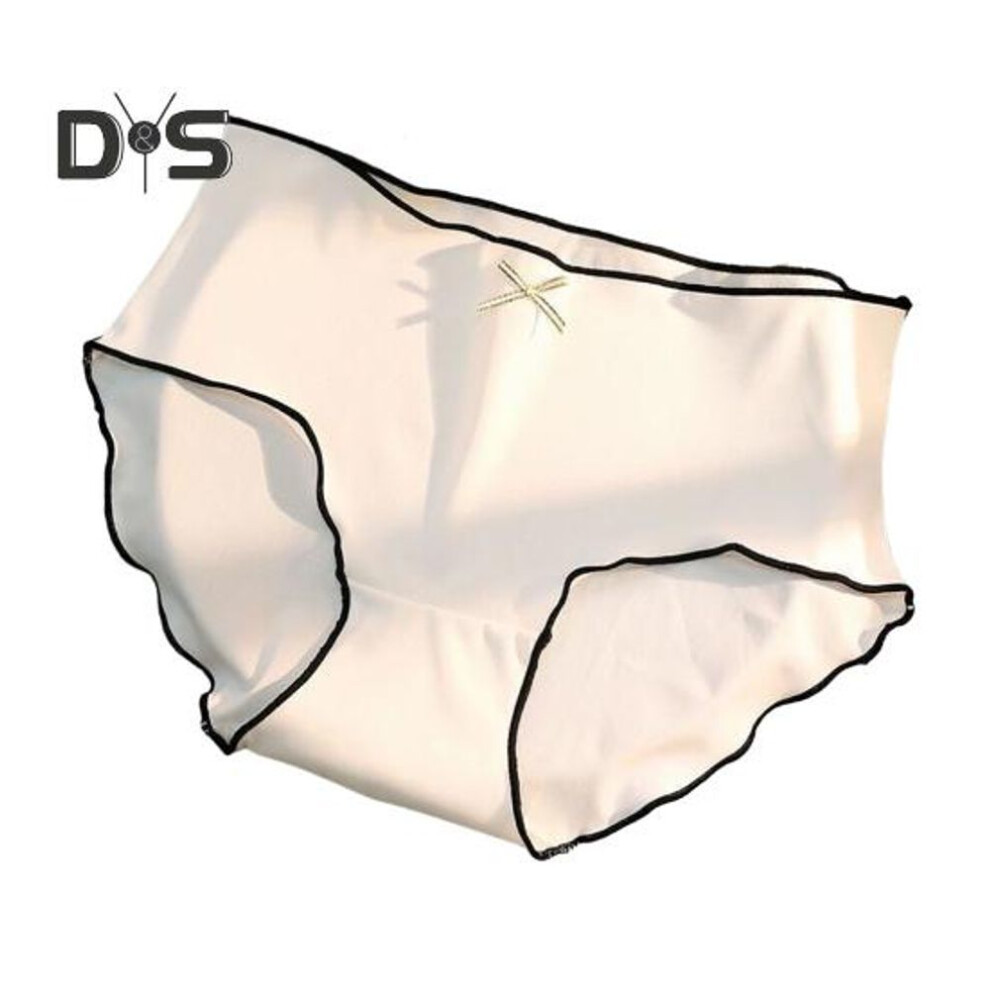 (white, M) Women's Low Waist Ice Silk Underwear Seamless No Show Triangle Briefs Soft Breathable Stretchy Panties Full Coverage Underpants With Bow