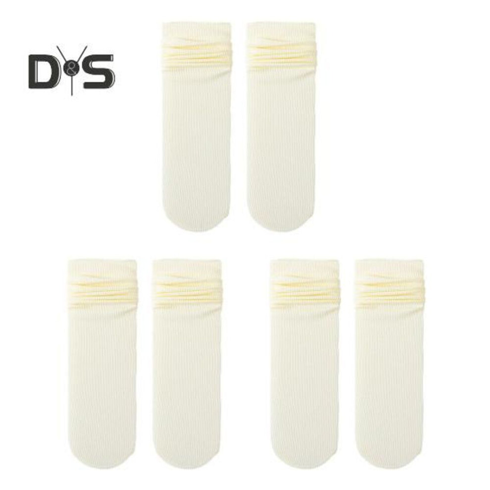 (beige) 3 Pairs Ice Silk Socks for Women Summer Ultra Thin Crew Socks Casual Mid Calf Stacked Socks Elastic Above Ankle Bootie Socks